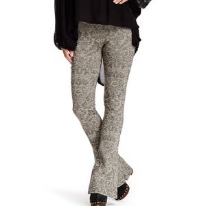 Free People Metallic Floral Flare Pants